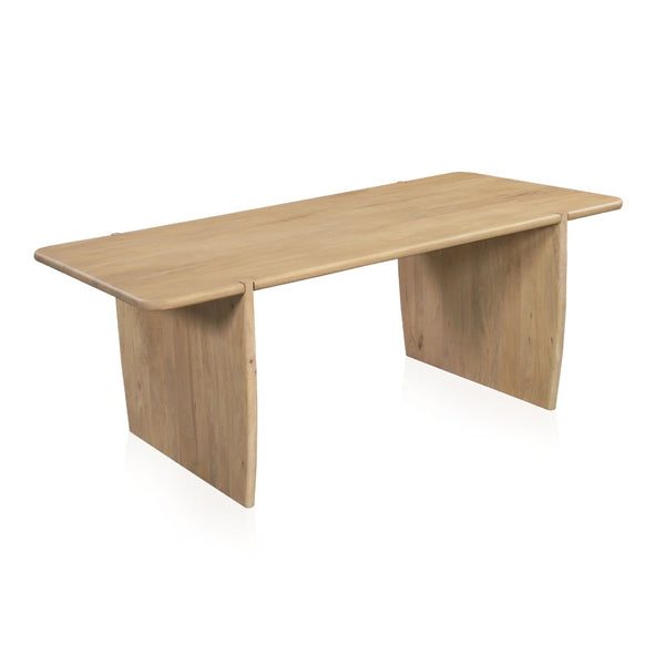 HomeRoots 80" Natural Wood Double Pedestal Dining Table - Rustic Mango Wood, Seats 8, Versatile & Stylish Design 654554