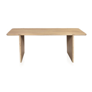 HomeRoots 80" Natural Wood Double Pedestal Dining Table - Rustic Mango Wood, Seats 8, Versatile & Stylish Design 654554