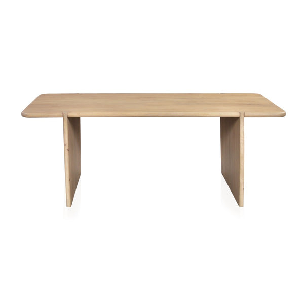 HomeRoots 80" Natural Wood Double Pedestal Dining Table - Rustic Mango Wood, Seats 8, Versatile & Stylish Design 654554