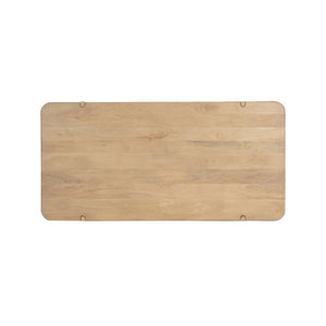 HomeRoots 80" Natural Wood Double Pedestal Dining Table - Rustic Mango Wood, Seats 8, Versatile & Stylish Design 654554