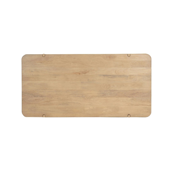 HomeRoots 80" Natural Wood Double Pedestal Dining Table - Rustic Mango Wood, Seats 8, Versatile & Stylish Design 654554