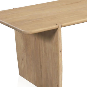 HomeRoots 80" Natural Wood Double Pedestal Dining Table - Rustic Mango Wood, Seats 8, Versatile & Stylish Design 654554