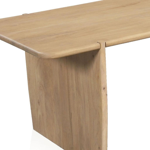 HomeRoots 80" Natural Wood Double Pedestal Dining Table - Rustic Mango Wood, Seats 8, Versatile & Stylish Design 654554
