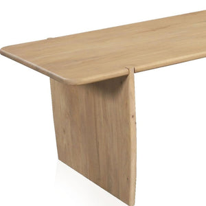 HomeRoots 80" Natural Wood Double Pedestal Dining Table - Rustic Mango Wood, Seats 8, Versatile & Stylish Design 654554