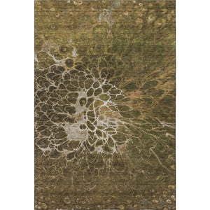 HomeRoots 5' X 8' Chocolate and Silver Abstract Area Rug – Washable, Stain-Resistant with UV Protection! 654562