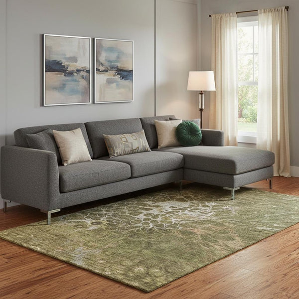 HomeRoots 9' X 12' Chocolate & Silver Abstract Washable Area Rug - Durable, Stain-Resistant, UV Protected Style! 654565