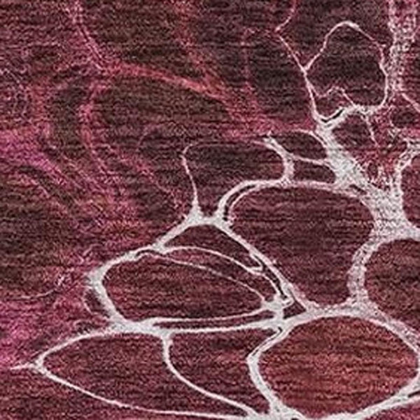 HomeRoots 5' X 8' Merlot & Silver Abstract Washable Area Rug - Durable, Stain-Resistant, UV Protected Elegance 654568