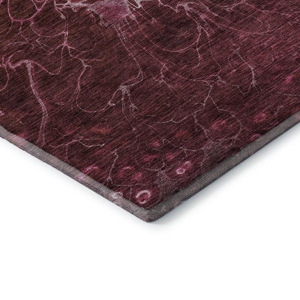 HomeRoots 5' X 8' Merlot & Silver Abstract Washable Area Rug - Durable, Stain-Resistant, UV Protected Elegance 654568