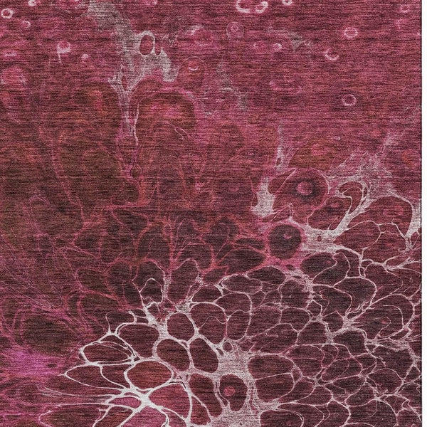 HomeRoots 5' X 8' Merlot & Silver Abstract Washable Area Rug - Durable, Stain-Resistant, UV Protected Elegance 654568