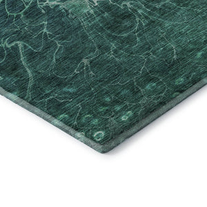 HomeRoots 8' Teal And Ivory Abstract Round Rug – Washable, UV-Protected, Durable & Perfect for Busy Homes! 654587