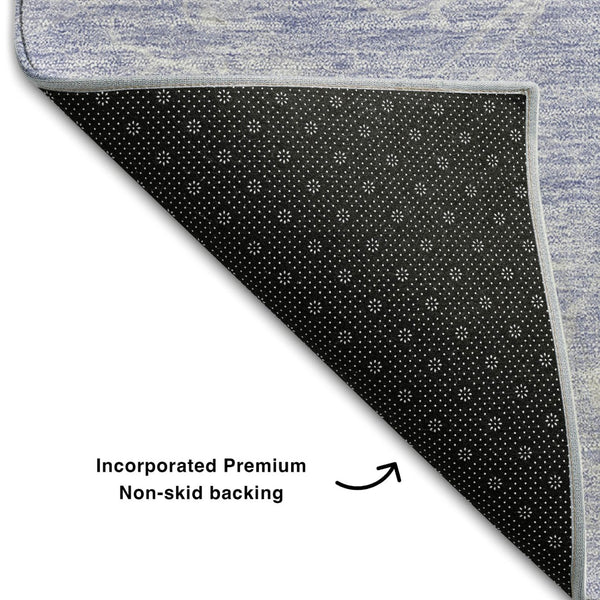 HomeRoots 9' X 12' Contemporary Lavender & Ivory Abstract Area Rug - Durable, Washable, UV Protected Design 654595