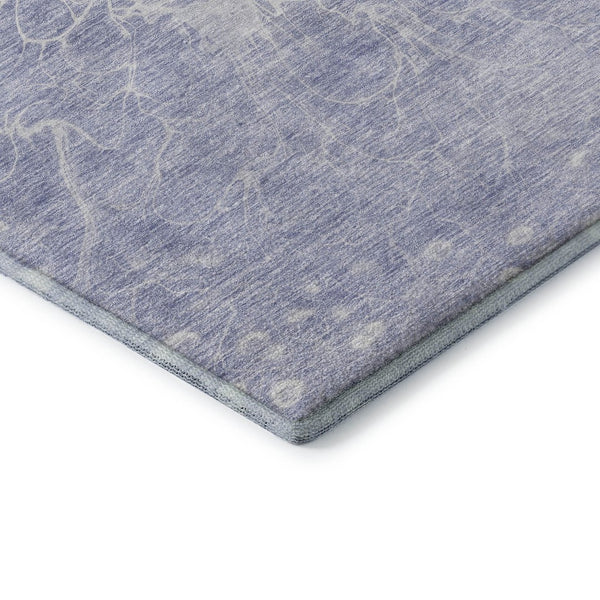 HomeRoots 9' X 12' Contemporary Lavender & Ivory Abstract Area Rug - Durable, Washable, UV Protected Design 654595