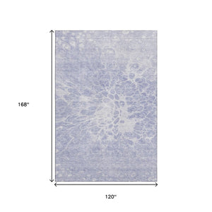 HomeRoots 10' X 14' Abstract Lavender & Ivory Area Rug - Washable, UV Protected, Durable for Busy Homes! 654596