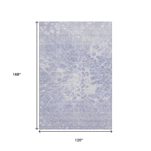 HomeRoots 10' X 14' Abstract Lavender & Ivory Area Rug - Washable, UV Protected, Durable for Busy Homes! 654596