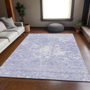 HomeRoots 10' X 14' Abstract Lavender & Ivory Area Rug - Washable, UV Protected, Durable for Busy Homes! 654596