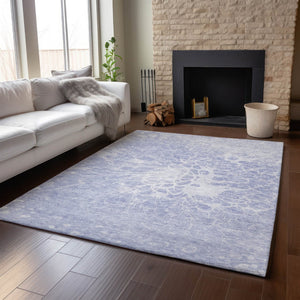 HomeRoots 10' X 14' Abstract Lavender & Ivory Area Rug - Washable, UV Protected, Durable for Busy Homes! 654596