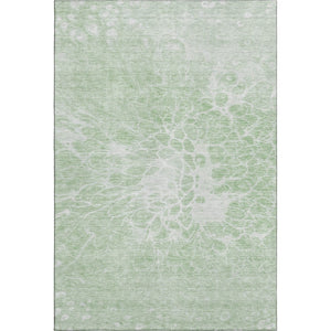 HomeRoots 8' X 10' Chic Mint Green & Ivory Abstract Area Rug - Washable, UV Protected, Stain-Resistant Design! 654600