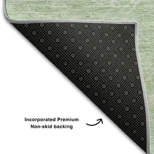HomeRoots 8' X 10' Chic Mint Green & Ivory Abstract Area Rug - Washable, UV Protected, Stain-Resistant Design! 654600