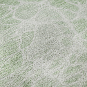 HomeRoots 8' X 10' Chic Mint Green & Ivory Abstract Area Rug - Washable, UV Protected, Stain-Resistant Design! 654600
