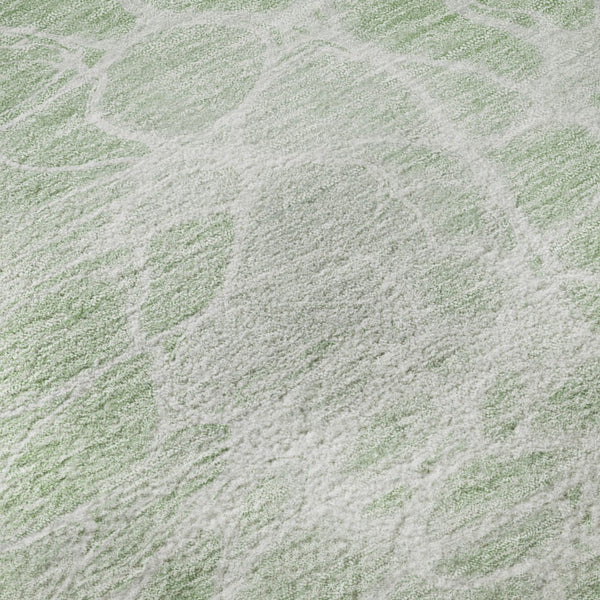 HomeRoots 8' X 10' Chic Mint Green & Ivory Abstract Area Rug - Washable, UV Protected, Stain-Resistant Design! 654600