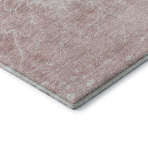 HomeRoots 8' X 10' Pink And Ivory Abstract Washable Area Rug - UV Protected, Stain Resistant & Easy Care Elegance 654606