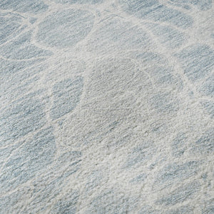 HomeRoots 8' X 10' Sky Blue and Ivory Abstract Washable Area Rug - UV Protected, Durable, Easy-Care Design 654612