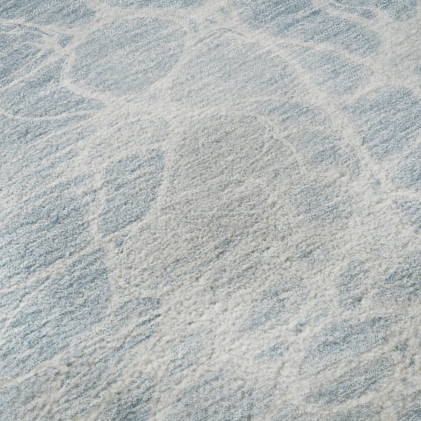 HomeRoots 8' X 10' Sky Blue and Ivory Abstract Washable Area Rug - UV Protected, Durable, Easy-Care Design 654612