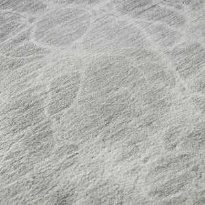 HomeRoots 9' X 12' Silver and Gray Abstract Area Rug - Washable, UV Protected, Stylish for High-Traffic Spaces 654619