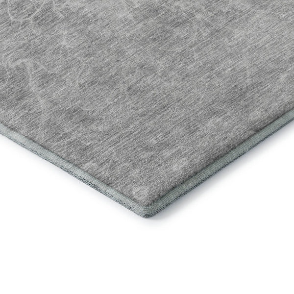 HomeRoots 10' X 14' Silver and Gray Abstract Area Rug - Washable, UV-Protected, Soft, Durable for Any Space 654620