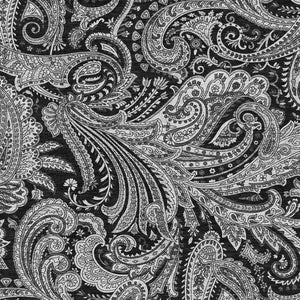 HomeRoots 5' X 8' Black and Ivory Paisley Area Rug - Washable, UV Protected, Durable for Home Elegance 654634