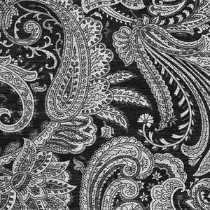 HomeRoots 8' X 10' Black And Ivory Paisley Area Rug - Washable, Stain-Resistant, UV Protected for Any Room 654636