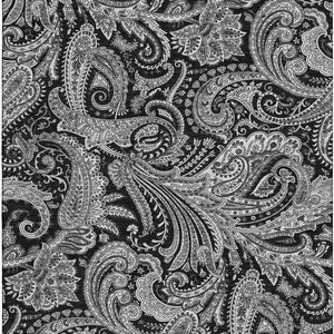 HomeRoots 9' X 12' Black And Ivory Paisley Washable Area Rug - Stain Resistant, UV Protected & Stylish Design 654637