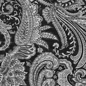 HomeRoots 10' X 14' Black and Ivory Paisley Area Rug - Washable, UV-Protected, Perfect for Family Homes! 654638