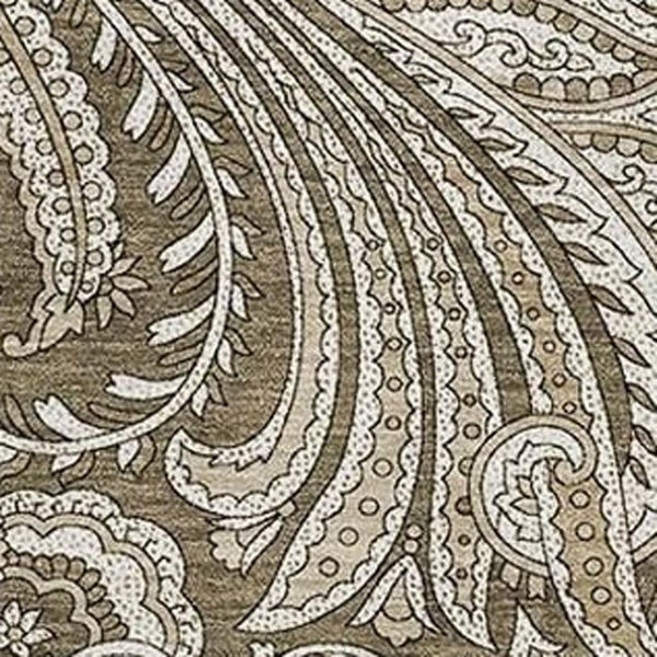 HomeRoots 10' X 14' Chocolate and Ivory Paisley Washable Area Rug - Durable, UV Protected, Stylish Foundation for Homes 654650