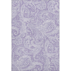 HomeRoots 9' X 12' Elegant Lavender & Ivory Paisley Area Rug - UV Protection, Kid & Pet Friendly Design! 654667