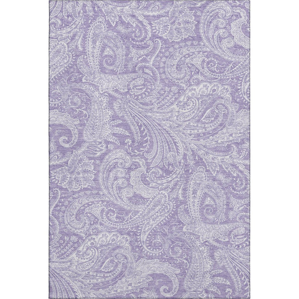 HomeRoots 9' X 12' Elegant Lavender & Ivory Paisley Area Rug - UV Protection, Kid & Pet Friendly Design! 654667