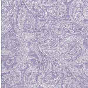 HomeRoots 9' X 12' Elegant Lavender & Ivory Paisley Area Rug - UV Protection, Kid & Pet Friendly Design! 654667
