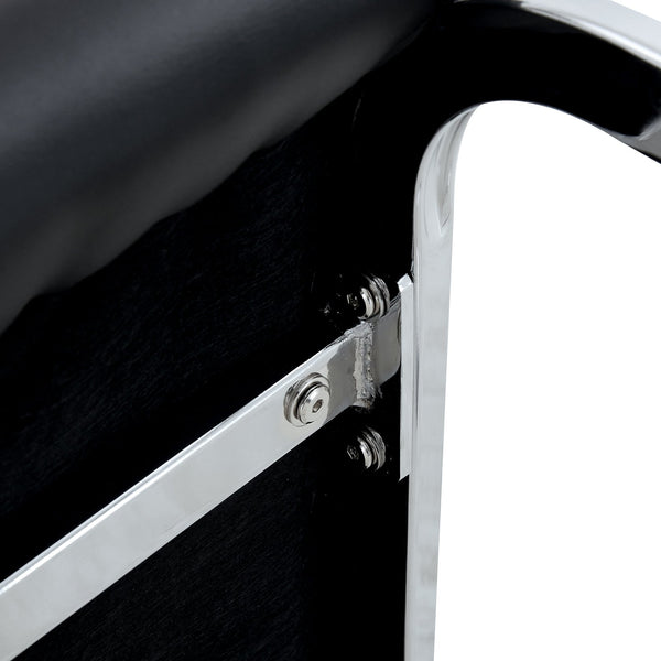 English Elm Luxury Arch Chair Set Of 8 - Stylish Black Pu Upholstered Dining Chairs With Ergonomic Support W1151S03065