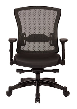 OSP Home Furnishings Executive Memory Foam Office Chair with Mesh Back Lumbar Support and Synchro Tilt Control 317-ME3R2C7KF7