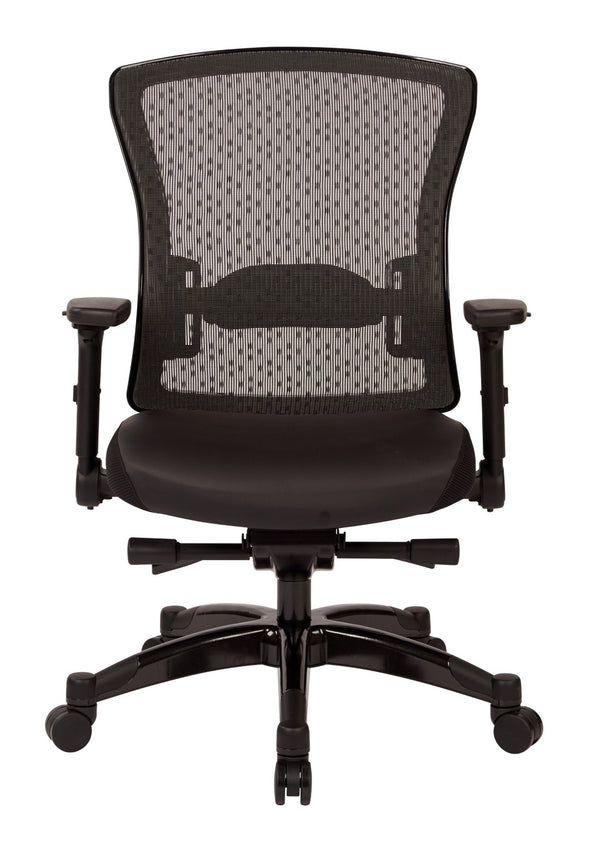 OSP Home Furnishings Executive Memory Foam Office Chair with Mesh Back Lumbar Support and Synchro Tilt Control 317-ME3R2C7KF7