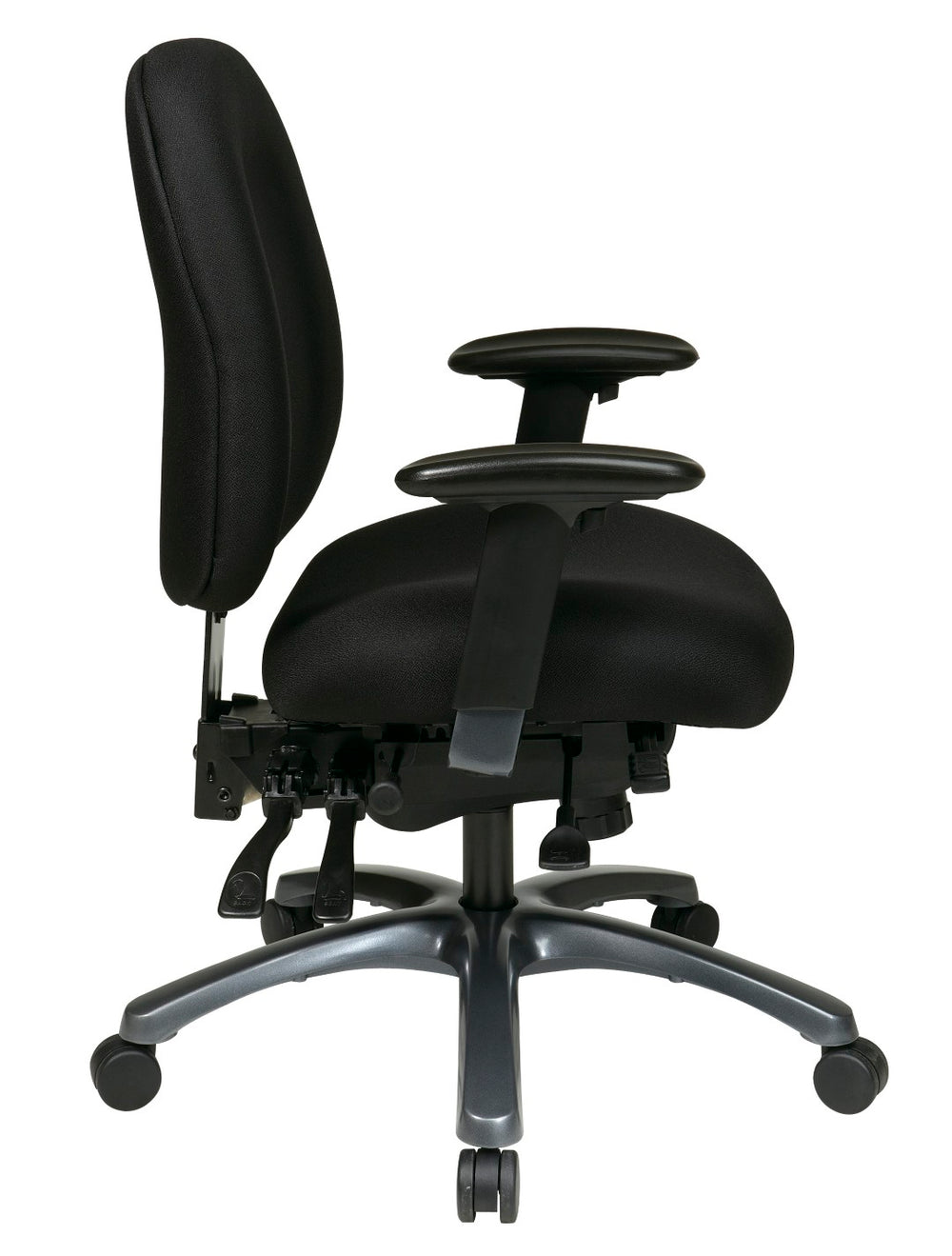 OSP Home Furnishings Multi-function Mid Back Office Chair with Lumbar Support and Titanium Rolling Base 8512-231