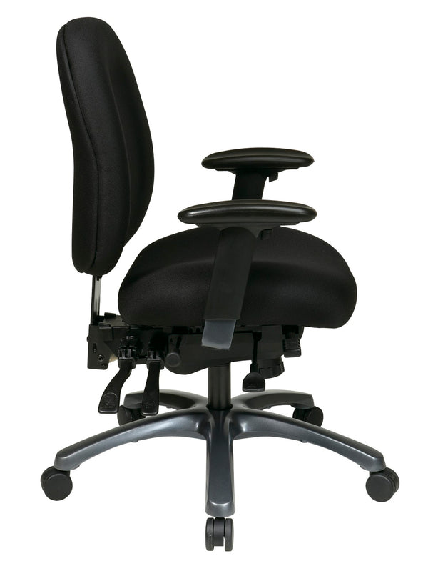 OSP Home Furnishings Multi-function Mid Back Office Chair with Lumbar Support and Titanium Rolling Base 8512-231