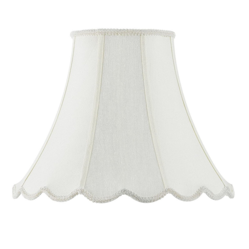 HomeRoots Eggshell Linen Bell Lamp Shade - Elegant Piped Design for Warm Illumination & Timeless Decor Appeal 654725
