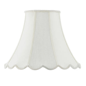 HomeRoots Eggshell Linen Bell Lamp Shade - Elegant Piped Design for Warm Illumination & Timeless Decor Appeal 654725