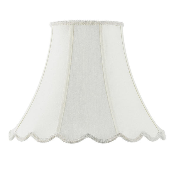 HomeRoots Eggshell Linen Bell Lamp Shade - Elegant Piped Design for Warm Illumination & Timeless Decor Appeal 654725