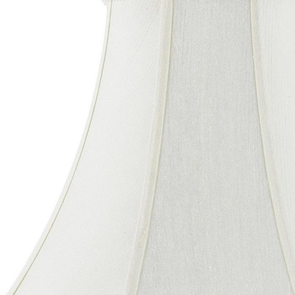 HomeRoots Eggshell Linen Bell Lamp Shade - Elegant Piped Design for Warm Illumination & Timeless Decor Appeal 654725