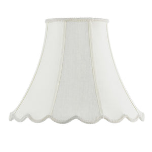 HomeRoots Eggshell Linen Bell Lamp Shade - Elegant Piped Design for Warm Illumination & Timeless Decor Appeal 654725