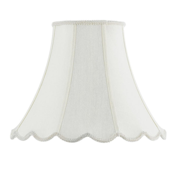 HomeRoots Eggshell Linen Bell Lamp Shade - Elegant Piped Design for Warm Illumination & Timeless Decor Appeal 654725