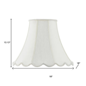HomeRoots Eggshell Linen Bell Lamp Shade - Elegant Piped Design for Warm Illumination & Timeless Decor Appeal 654725