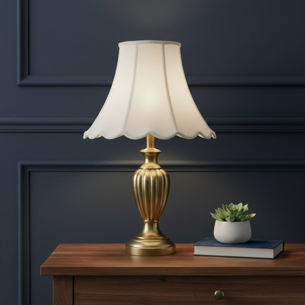 HomeRoots Eggshell Linen Bell Lamp Shade - Elegant Piped Design for Warm Illumination & Timeless Decor Appeal 654725